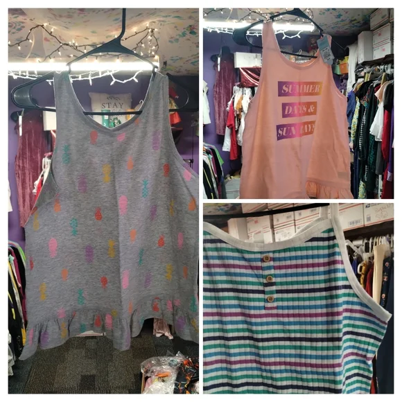 Colorful Sleeveless Tops Set - Picture 1 of 4